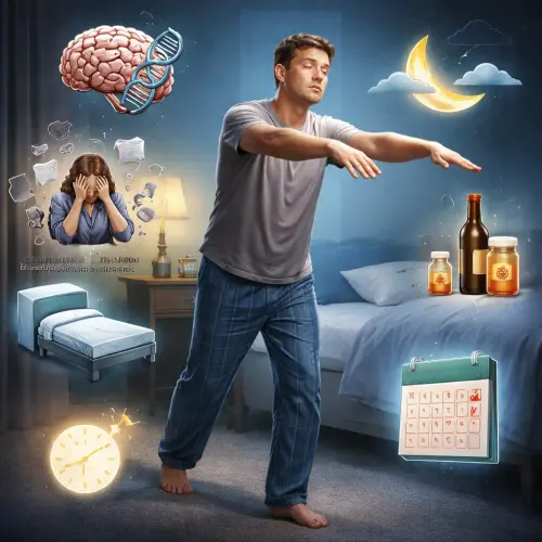 causes of sleepwalking in adults
